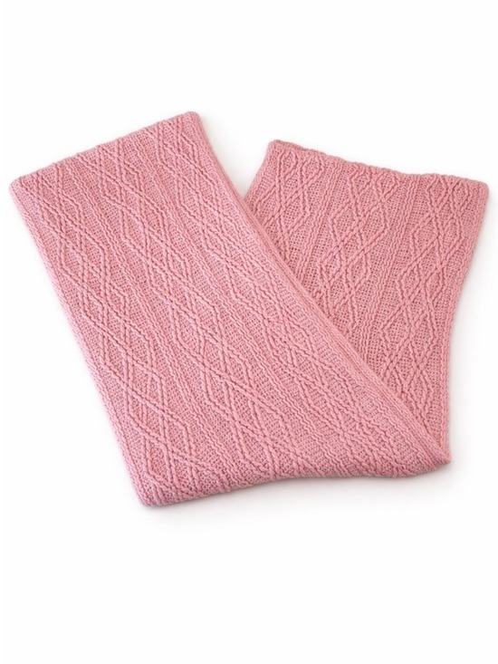 Balletcore Accessories - Balletcore Crochet Pink Cable Knit Scarf EUC Cottagecore soft girl